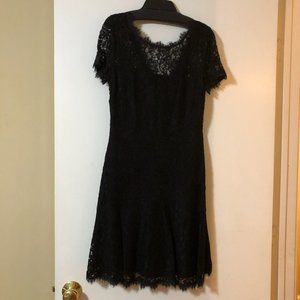 DIANE VON FURSTENBERG Black Lace Mini Dress